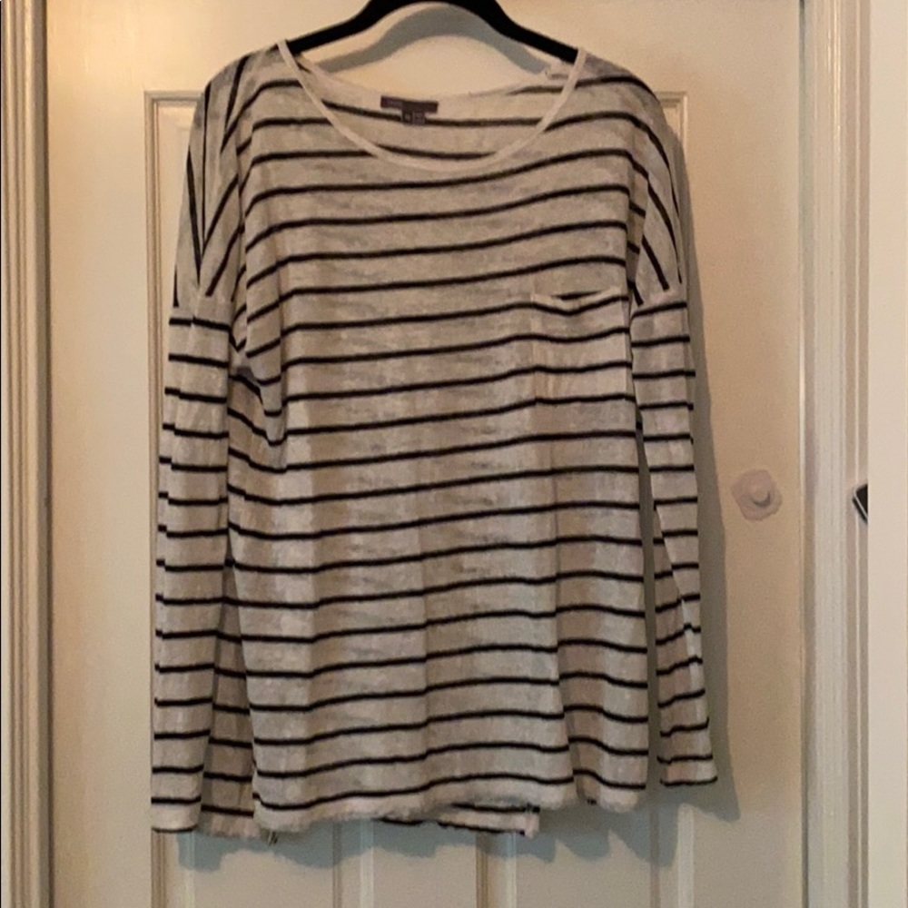 Vince stripped linen shirt